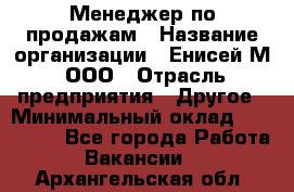 Менеджер по продажам › Название организации ­ Енисей-М, ООО › Отрасль предприятия ­ Другое › Минимальный оклад ­ 100 000 - Все города Работа » Вакансии   . Архангельская обл.